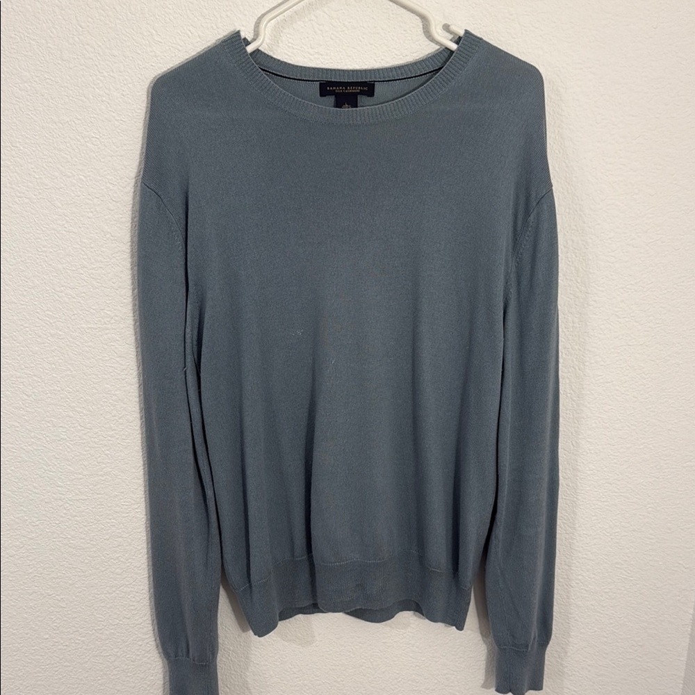 Silk Cashmere Banana Republic Steel Blue Sweater
